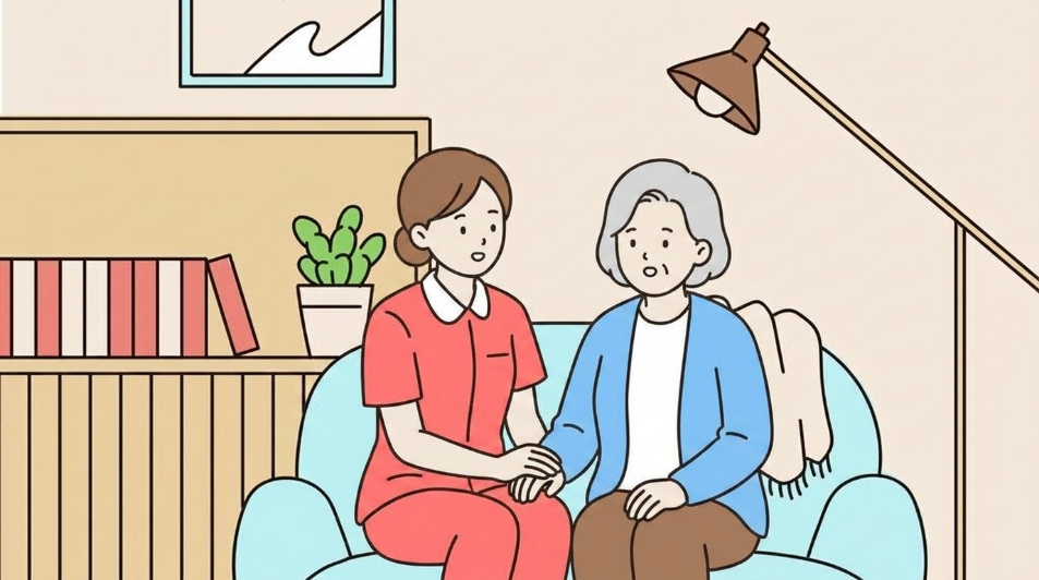 利用者様とスタッフが笑顔で過ごしている様子